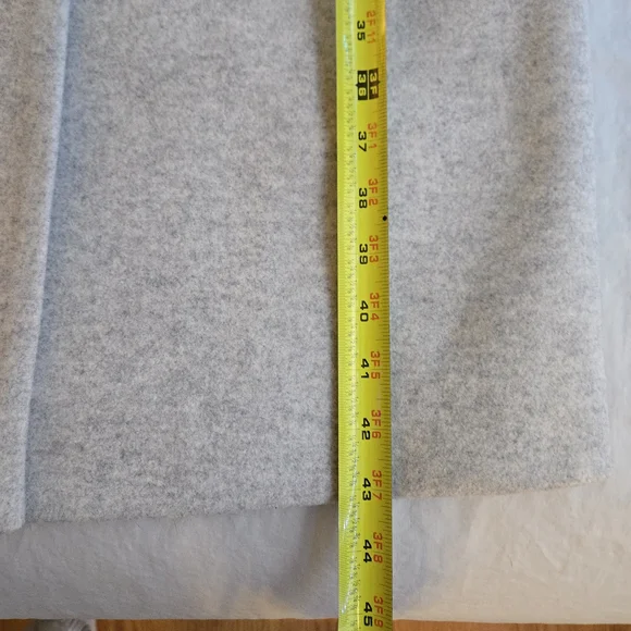 Express Belted Wrap Front Faux Wool Coat Light Gray HAL3 - Picture 9 of 16